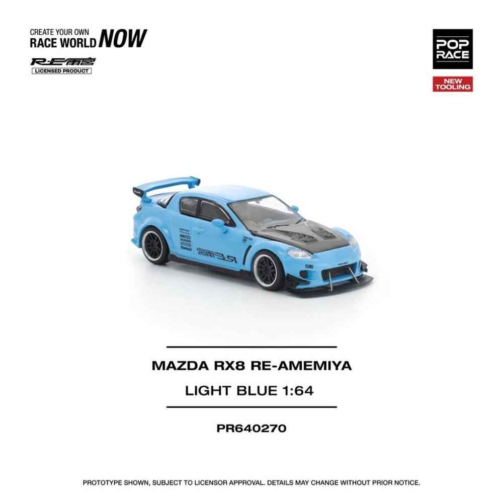 Pop Race PR64-0270 1/64 Mazda RX-8 Re-Amemiya Light Blue