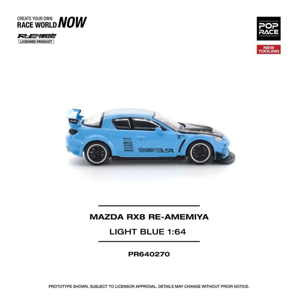 Pop Race PR64-0270 1/64 Mazda RX-8 Re-Amemiya Light Blue