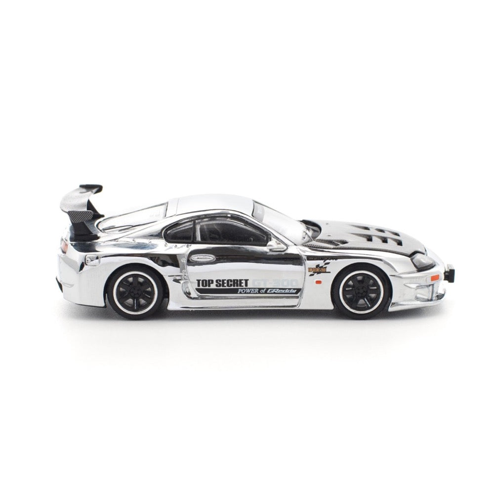 Pop Race 64-0325 1/64 Top Secret GT300 Supra Silver Chrome
