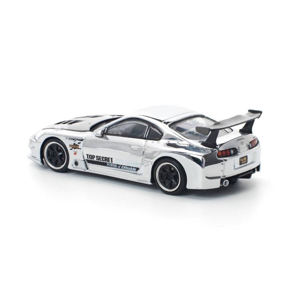 Pop Race 64-0325 1/64 Top Secret GT300 Supra Silver Chrome