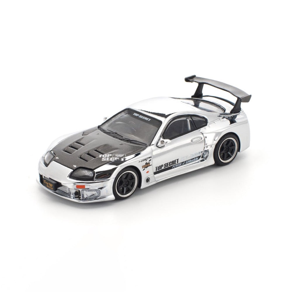Pop Race 64-0325 1/64 Top Secret GT300 Supra Silver Chrome