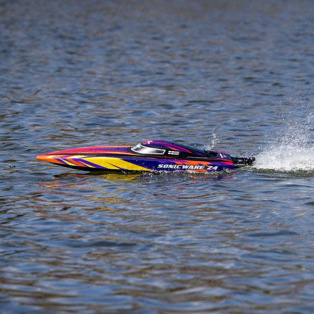 Pro Boat PRB-1992T1 Sonicwake 24inch Self-Righting Brushless Deep-V Boat RTR Red