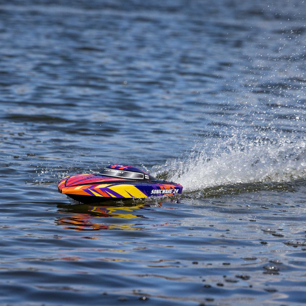 Pro Boat PRB-1992T1 Sonicwake 24inch Self-Righting Brushless Deep-V Boat RTR Red