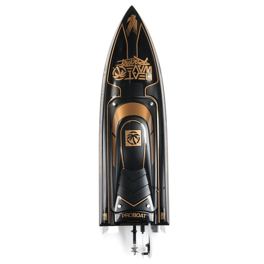 Pro Boat Heatwave Recoil 2 V2 26in Self Righting Brushless Black Gold RC Boat PRB08041V2T1