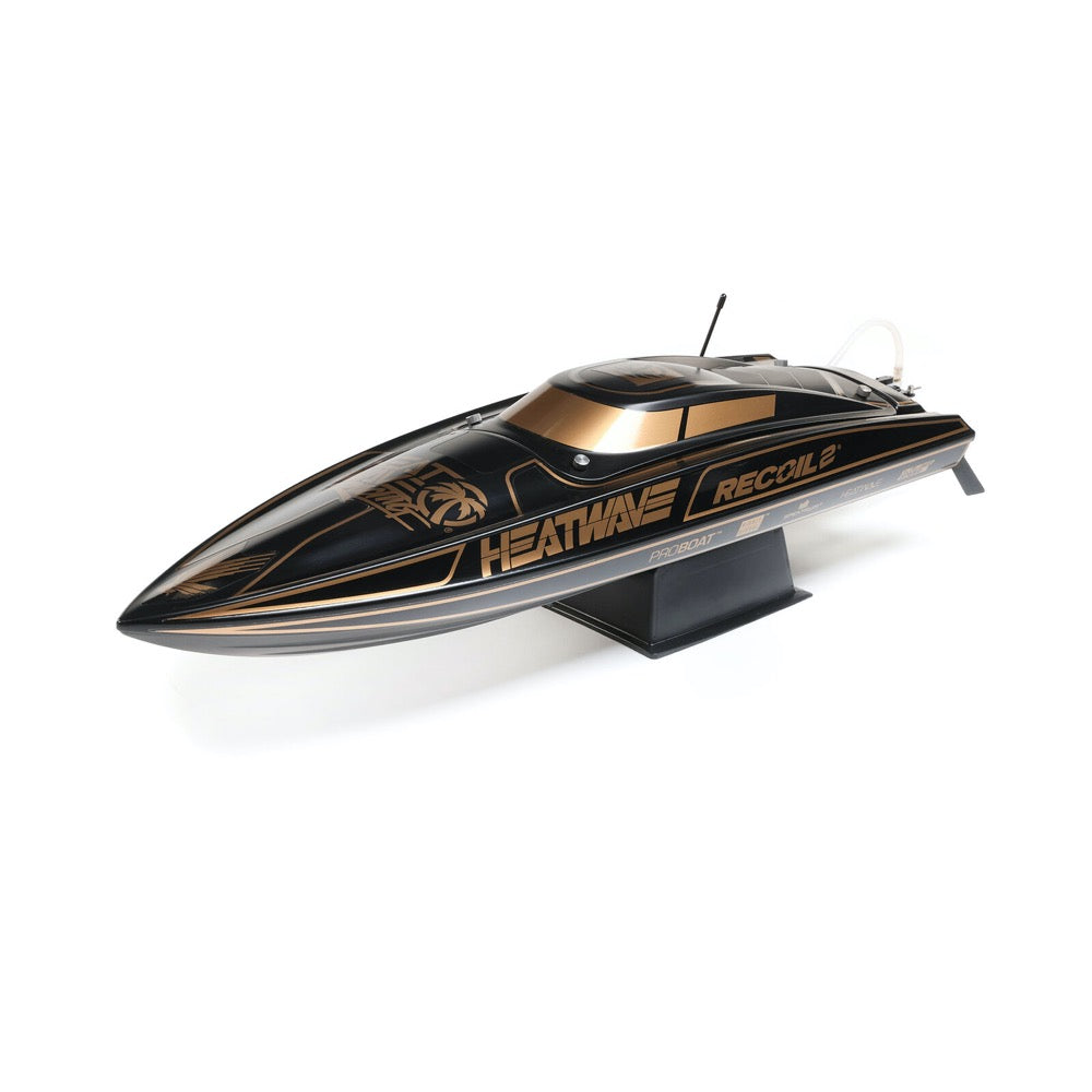 Pro Boat Heatwave Recoil 2 V2 26in Self Righting Brushless Black Gold RC Boat PRB08041V2T1