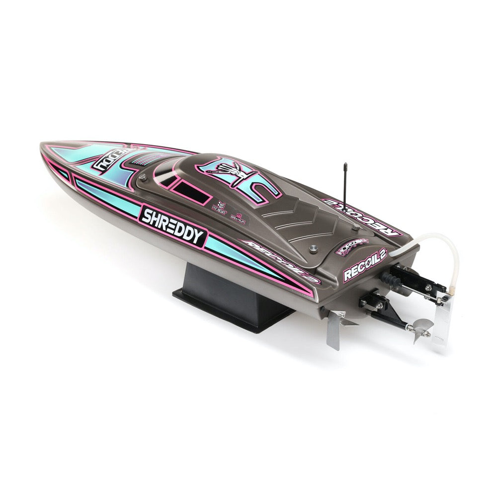 Pro Boat Shreddy Recoil 2 V2 26in Self Righting Brushless Gray Teal Shreddy RC Boat PRB08041V2T2