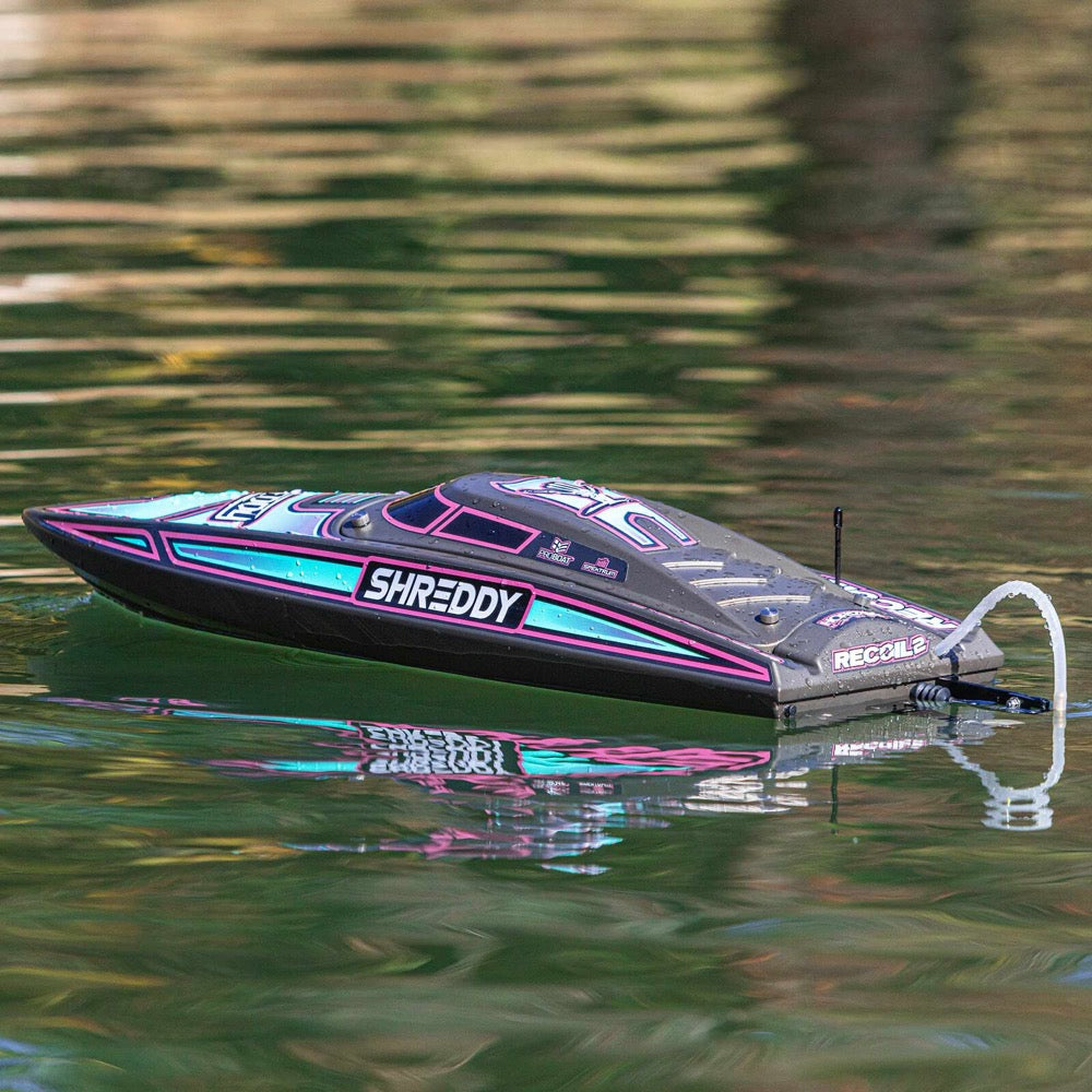 Pro Boat Shreddy Recoil 2 V2 26in Self Righting Brushless Gray Teal Shreddy RC Boat PRB08041V2T2