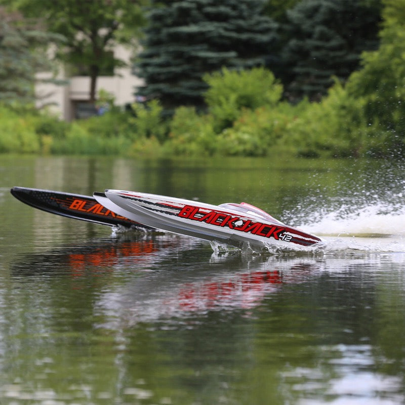 Pro Boat Blackjack 42 inch 8S Brushless RC Catamaran (Black/Orange) PRB08043T1