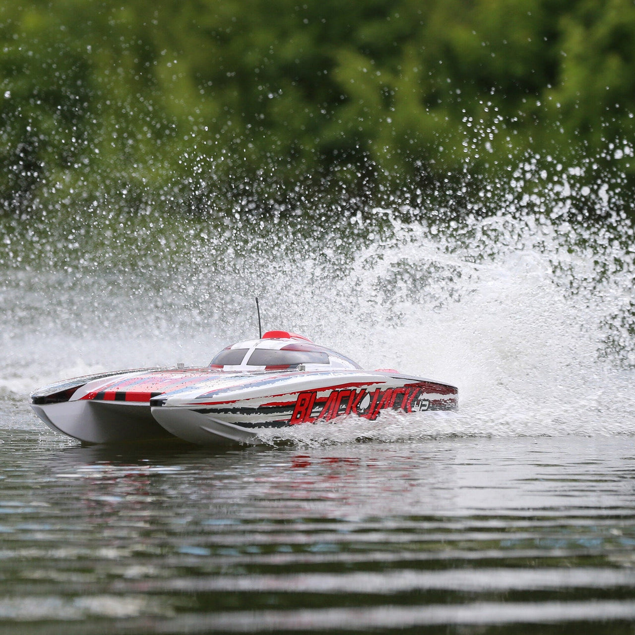 Pro Boat Blackjack 42 inch 8S Brushless RC Catamaran (White/Red) PRB08043T2