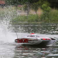 Pro Boat Blackjack 42 inch 8S Brushless RC Catamaran (White/Red) PRB08043T2