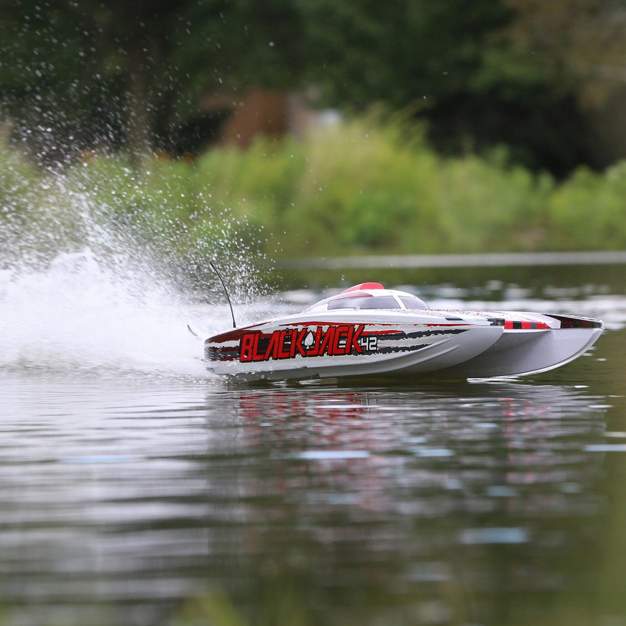 Pro Boat Blackjack 42 inch 8S Brushless RC Catamaran (White/Red) PRB08043T2
