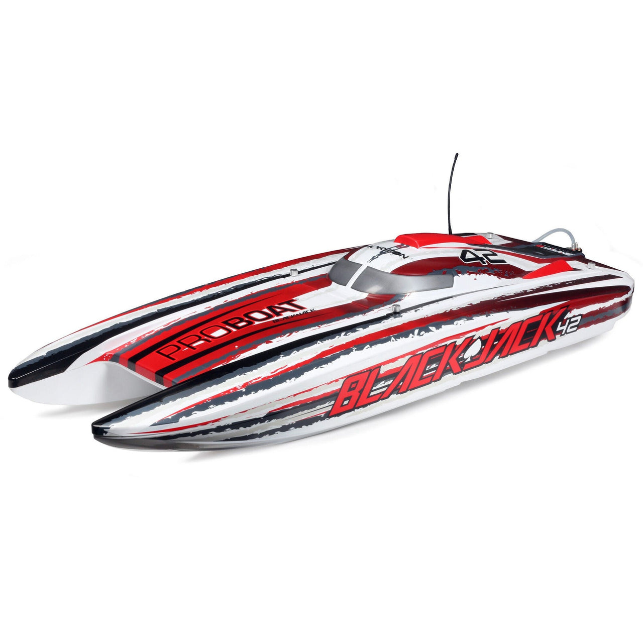 Pro Boat Blackjack 42 inch 8S Brushless RC Catamaran (White/Red) PRB08043T2
