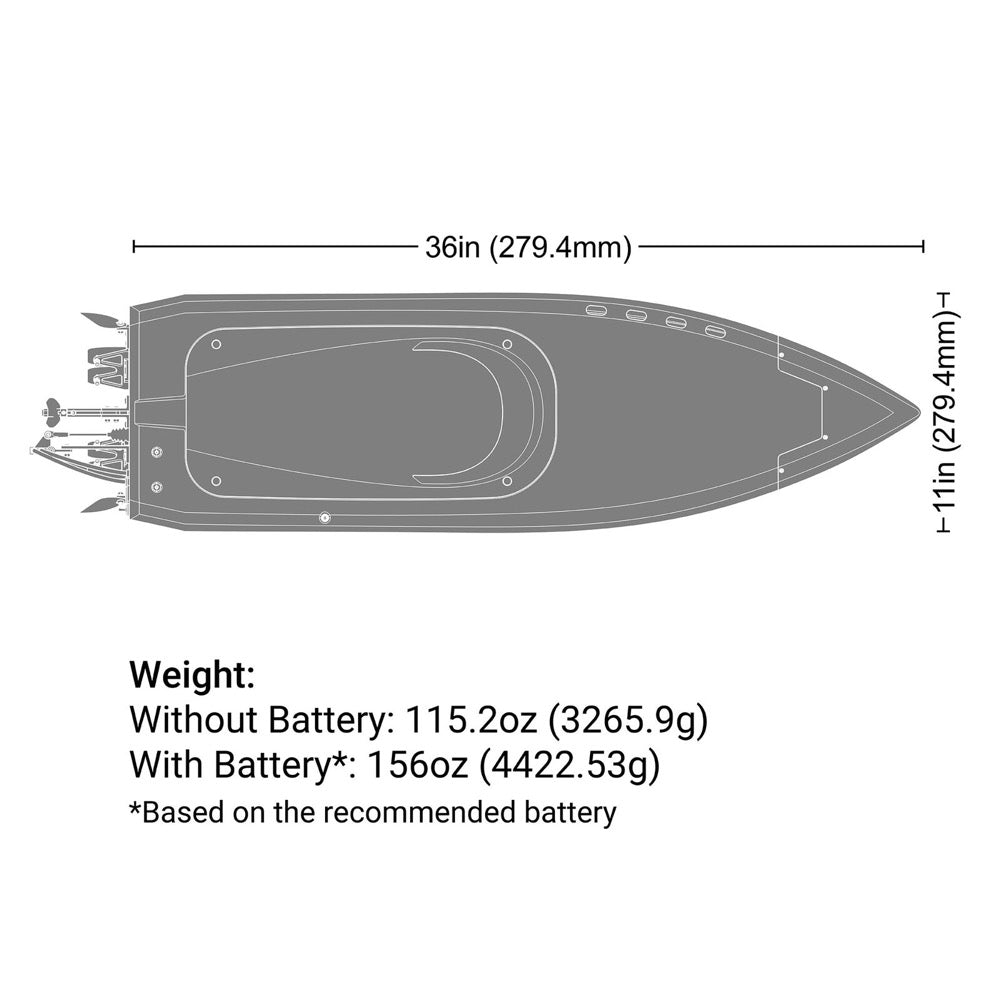 ProBoat Sonicwake 36 V3 Self Righting Deep-V RC Boat RTR (Black)