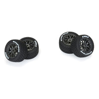 Proline Goodyear Eagle Mounted Rain Tyre Set F/R, Gray, Losi NASCAR