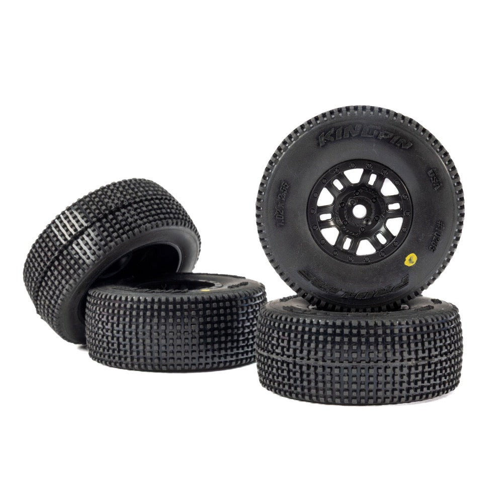 Pro-Line King-Pin Tyres Mounted on Black Split Six Wheels 4pcs Arrma Mojave Grom