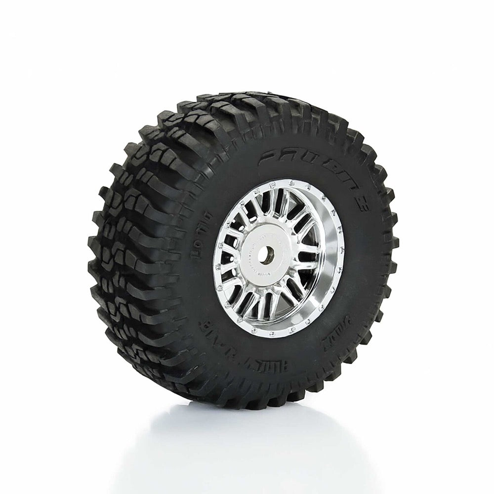 Proline 1028810 Flat Iron F/R Tyre Set Mounted on Chrome Diablo Wheels Arrma Typhon Grom