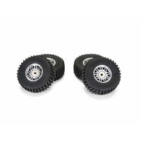 Proline 1028810 Flat Iron F/R Tyre Set Mounted on Chrome Diablo Wheels Arrma Typhon Grom