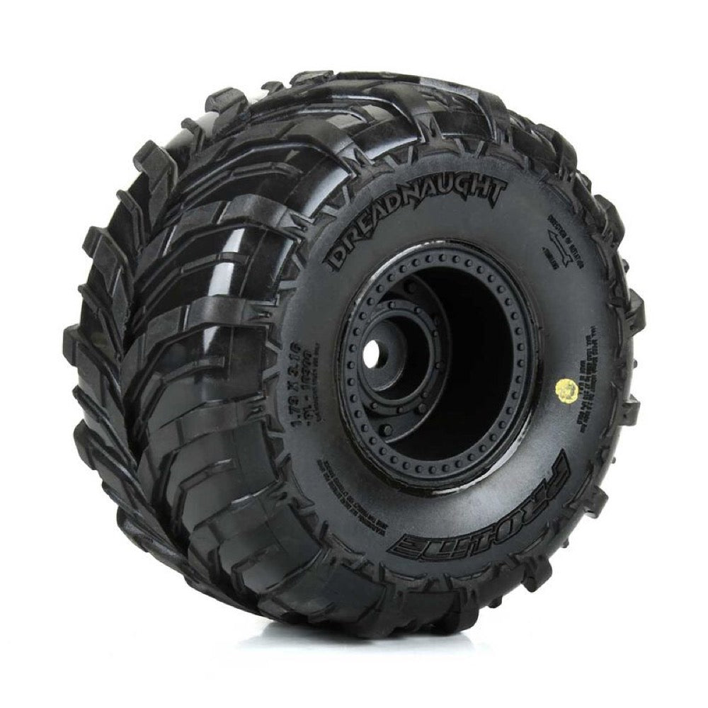 Proline 1030010 Dreadnaught F/R Tyre Set Mounted on Black Wheels Arrma Gorgon/Quake Grom
