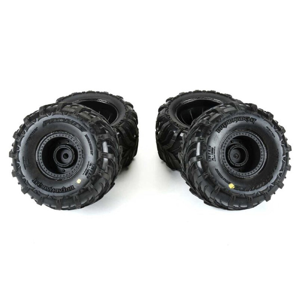 Proline 1030010 Dreadnaught F/R Tyre Set Mounted on Black Wheels Arrma Gorgon/Quake Grom