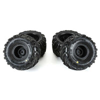 Proline 1030010 Dreadnaught F/R Tyre Set Mounted on Black Wheels Arrma Gorgon/Quake Grom