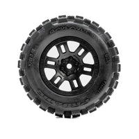 Pro-Line Badlands F/R Tyres Mounted on Black Split Six Wheels 2pcs Arrma Mini Kraton