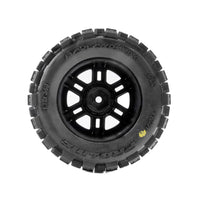 Pro-Line Badlands F/R Tyres Mounted on Black Split Six Wheels 2pcs Arrma Mini Kraton