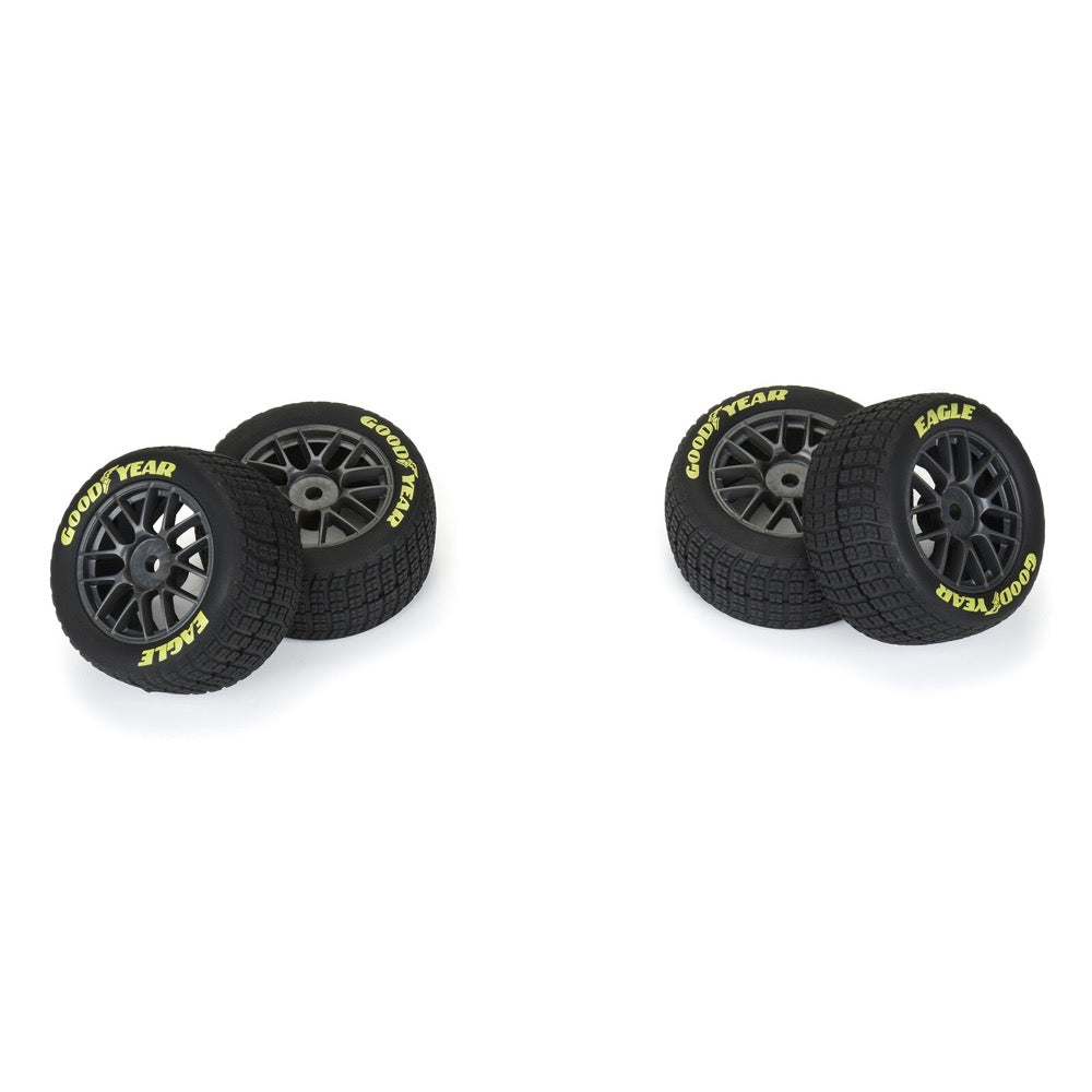 Proline Goodyear Eagle Mounted Dirt Tyre Set F/R, Gray, Losi NASCAR