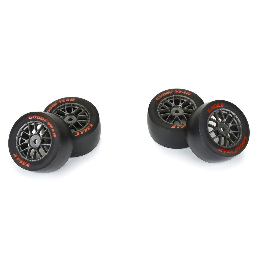 Proline Goodyear Eagle Mounted Super Soft Tyre Set F/R, Gray, Losi NASCAR
