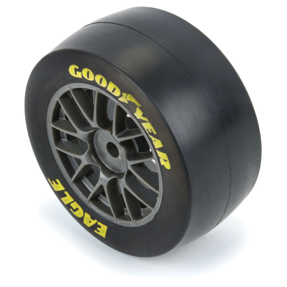 Proline Goodyear Eagle Mounted Soft Tyre Set F/R, Gray, Losi NASCAR