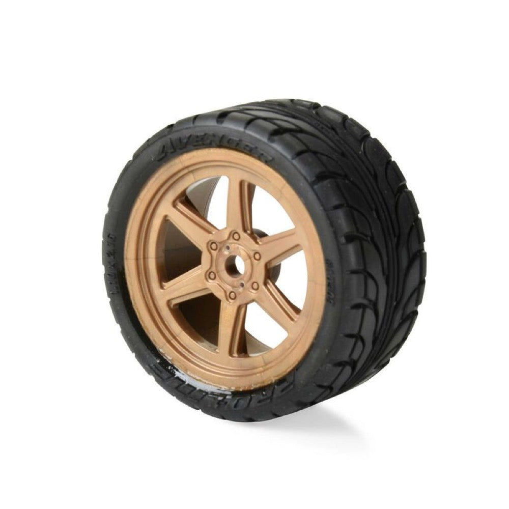 Proline Avenger Mounted Street Tyre Set F/R, Overdrive Bronze Wheel, Losi NASCAR