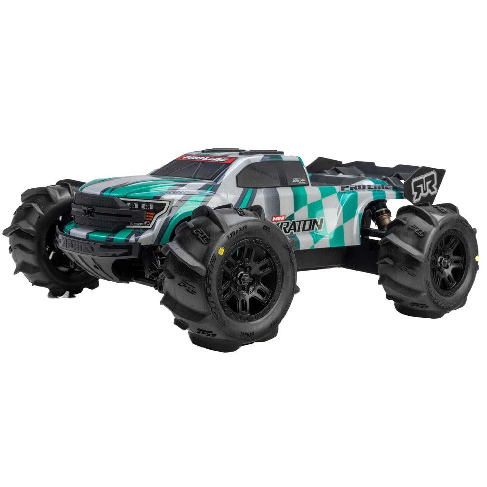 Pro-Line Dumont Front / Rear MT Tyres Mounted on Black Split Six Wheels 2pcs - Arrma Mini Kraton