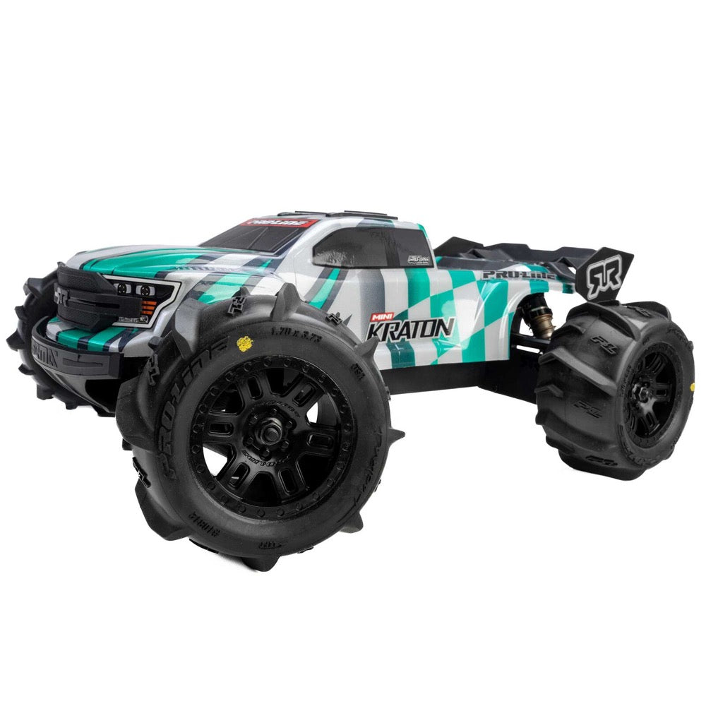 Pro-Line Dumont Front / Rear MT Tyres Mounted on Black Split Six Wheels 2pcs - Arrma Mini Kraton