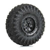 Proline 1031910 1/30 Aztek F/R Tyre Set Mounted on Black Clobber Wheels. Axial SCX30