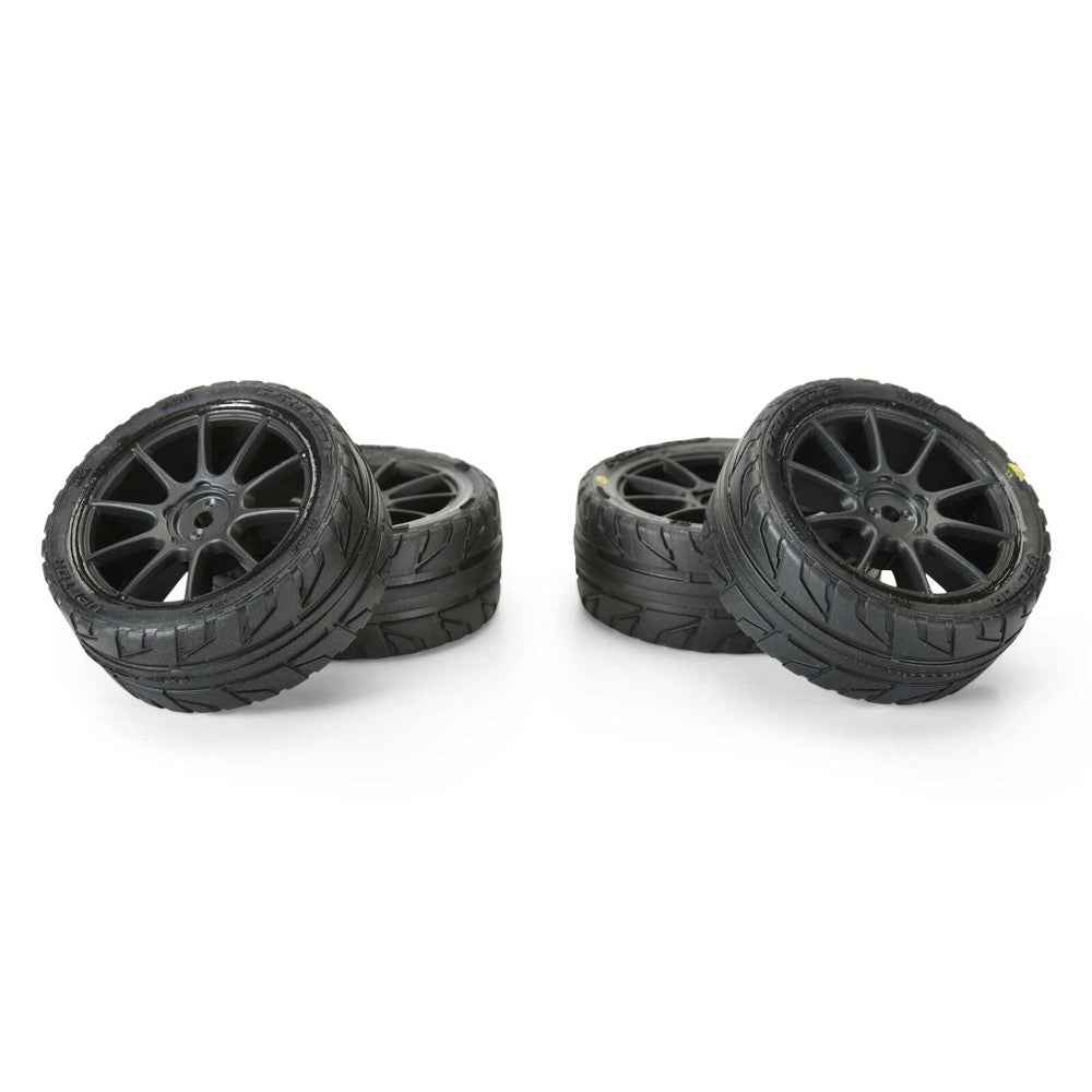 Proline 1032010 Vector Tyre Set Mounted on Black Mach 10 Wheels Arrma Typhon Grom