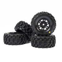 Pro-Line Badlands MX Tyres Mounted on Black Split Six Wheels 4pcs Arrma Mojave Grom