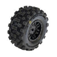 Pro-Line Badlands MX Tyres Mounted on Black Split Six Wheels 4pcs Arrma Mojave Grom