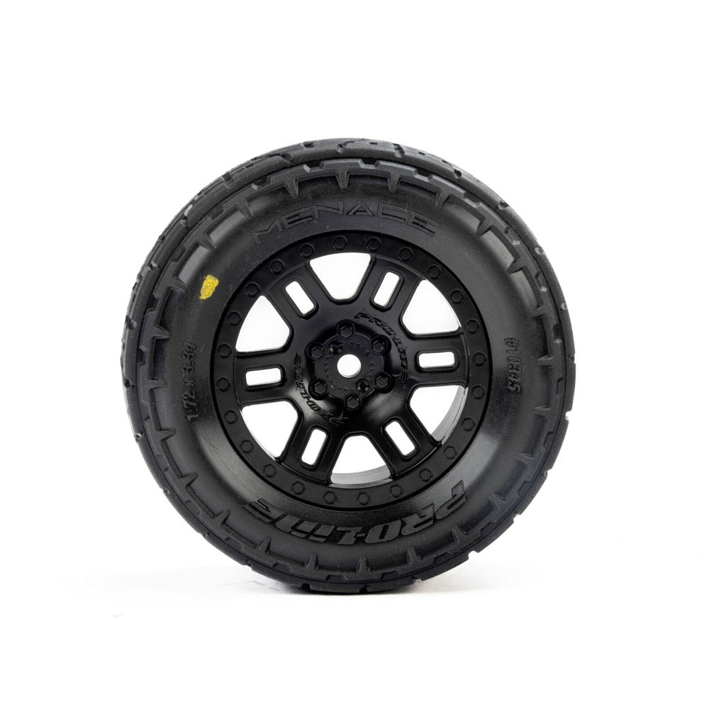 Proline 1034510 Menace Tyre Mounted on Split Six Wheel Mini Kraton