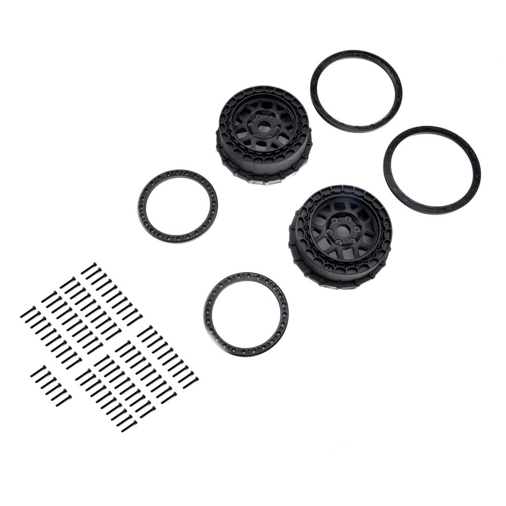 Proline Wheel and Beadlock Set Black 2pcs 5IVE-T 3.0
