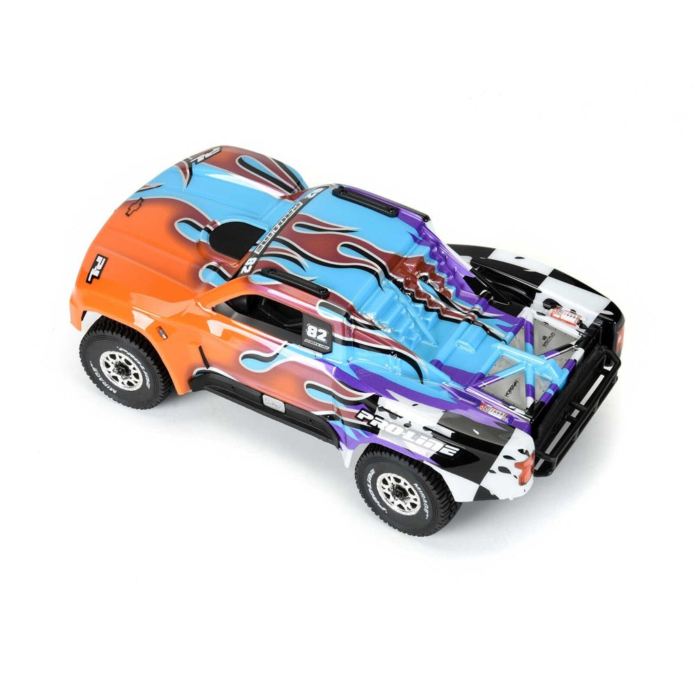 Proline 367522 Limited Edition Painted 2019 Chevy Silverado Body Fire and Ice Arrma Mojave Grom
