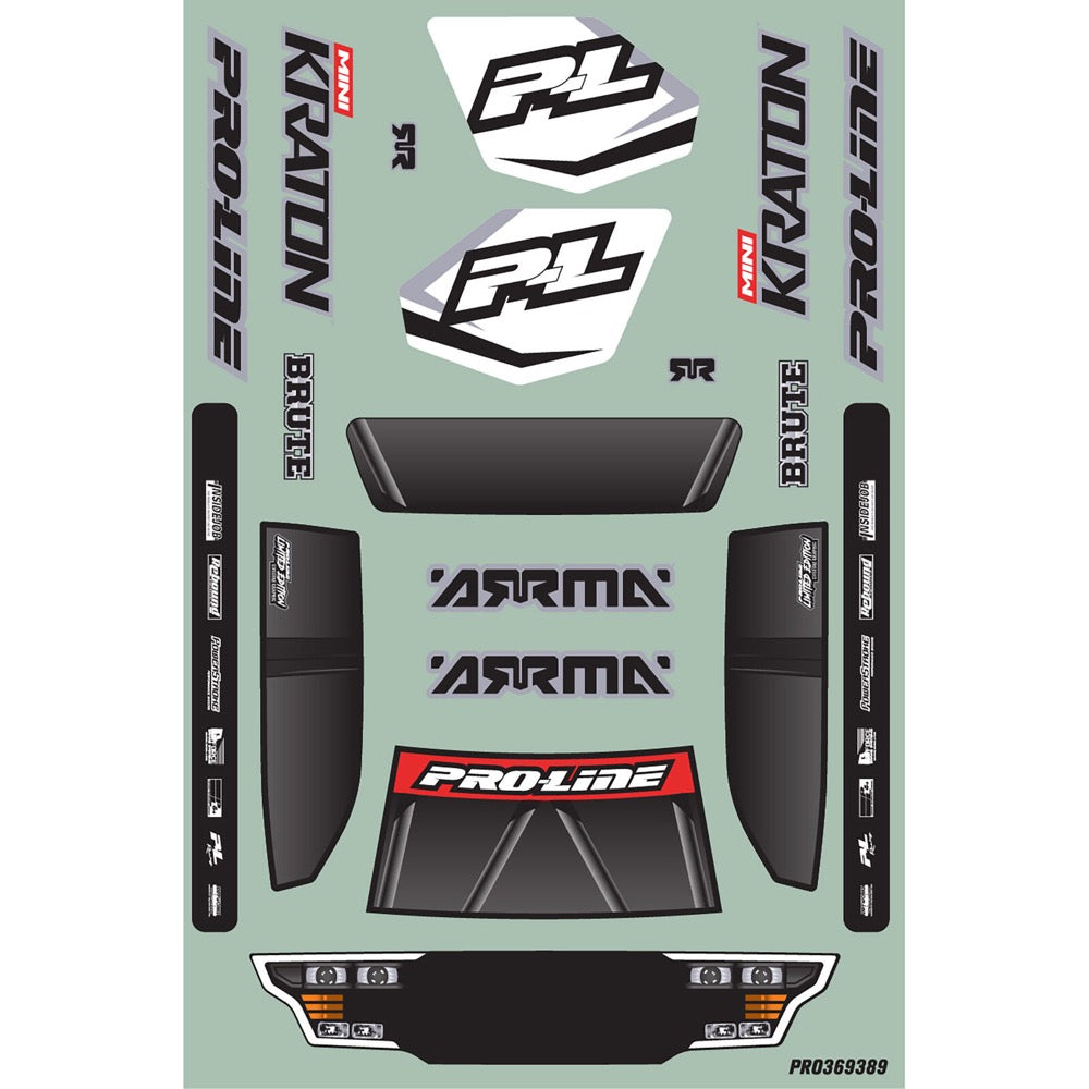 Pro-Line Limited Edition Painted Ghostfire Clipless Brute Body Arrma Mini Kraton