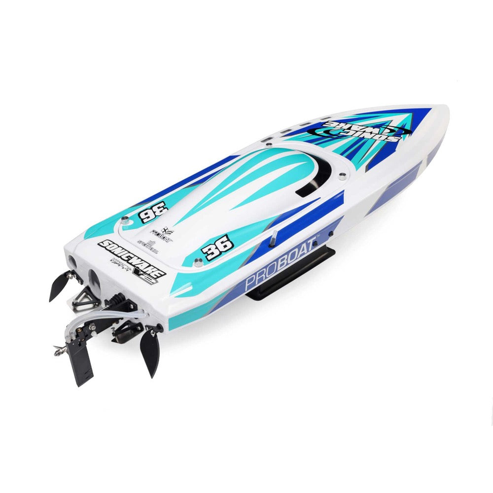 Pro Boat PRB08032V2T2 Sonicwake V2 36inch Self-Righting Brushless Deep-V RTR RC Boat White