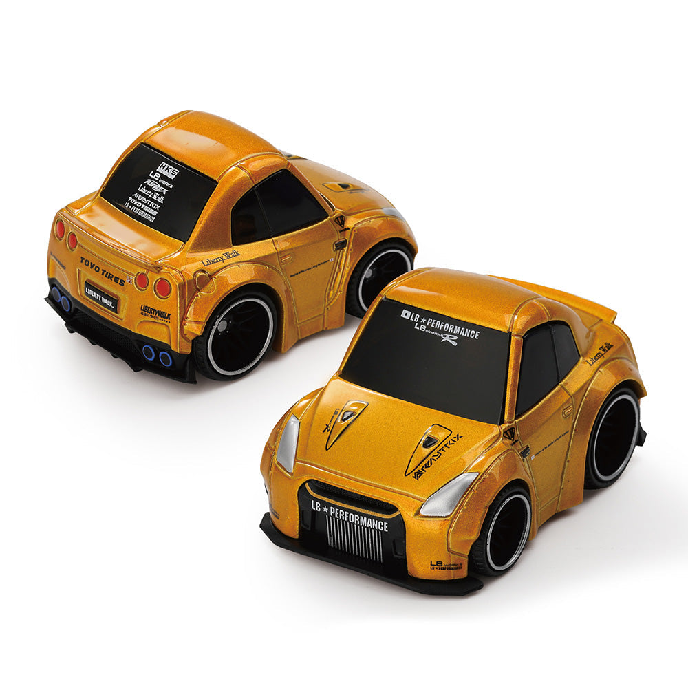 Mini GT QZ00301-BL QubeCarz Nissan GT-R R35 LB WORKS Type 1 Rear Wing ver 2 LB Gold