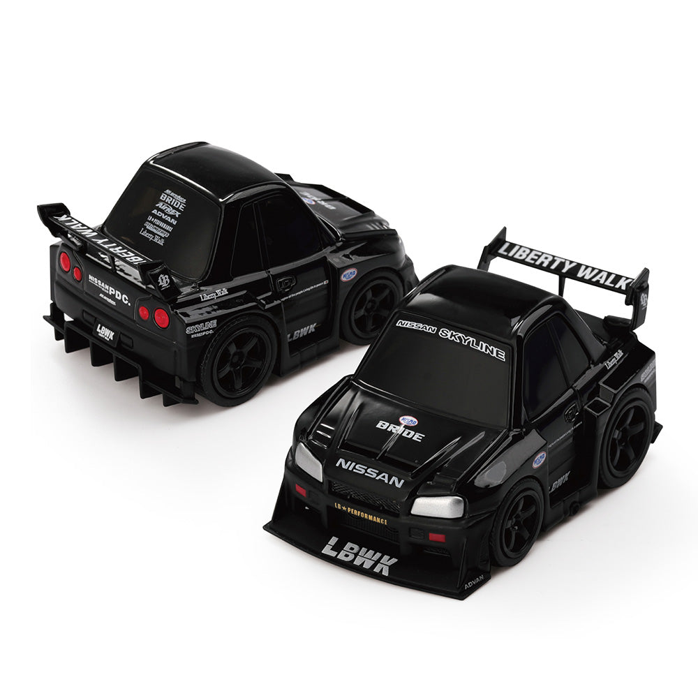 Mini GT QZ00401-BL QubeCarZ Nissan LB-ER34 Super Silhouette Skyline Black