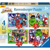 Ravensburger 01064-7 Spidey & His Amazing Friends It's Spidey Time 4 In a Box 12, 16, 20 & 24pc Jigsaw Puzzle 4005555010647