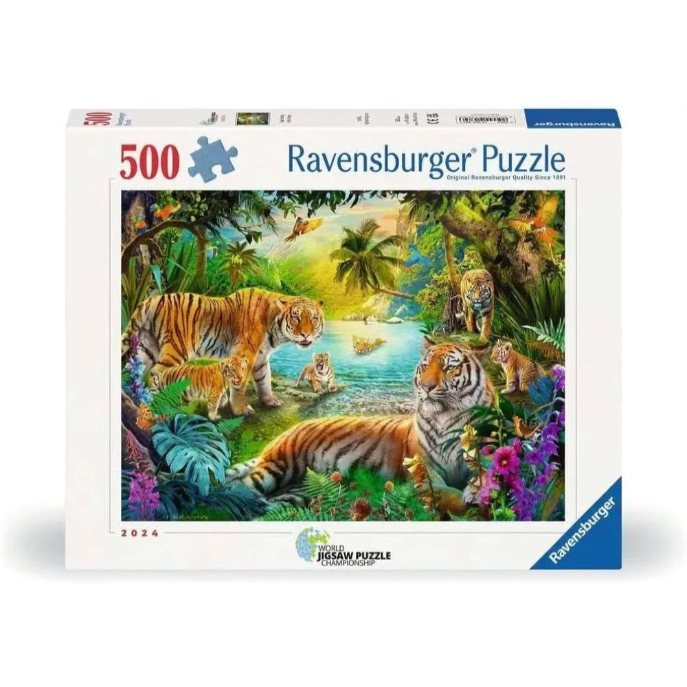 Ravensburger Tiger Family in the Oasis 500pc Jigsaw Puzzle