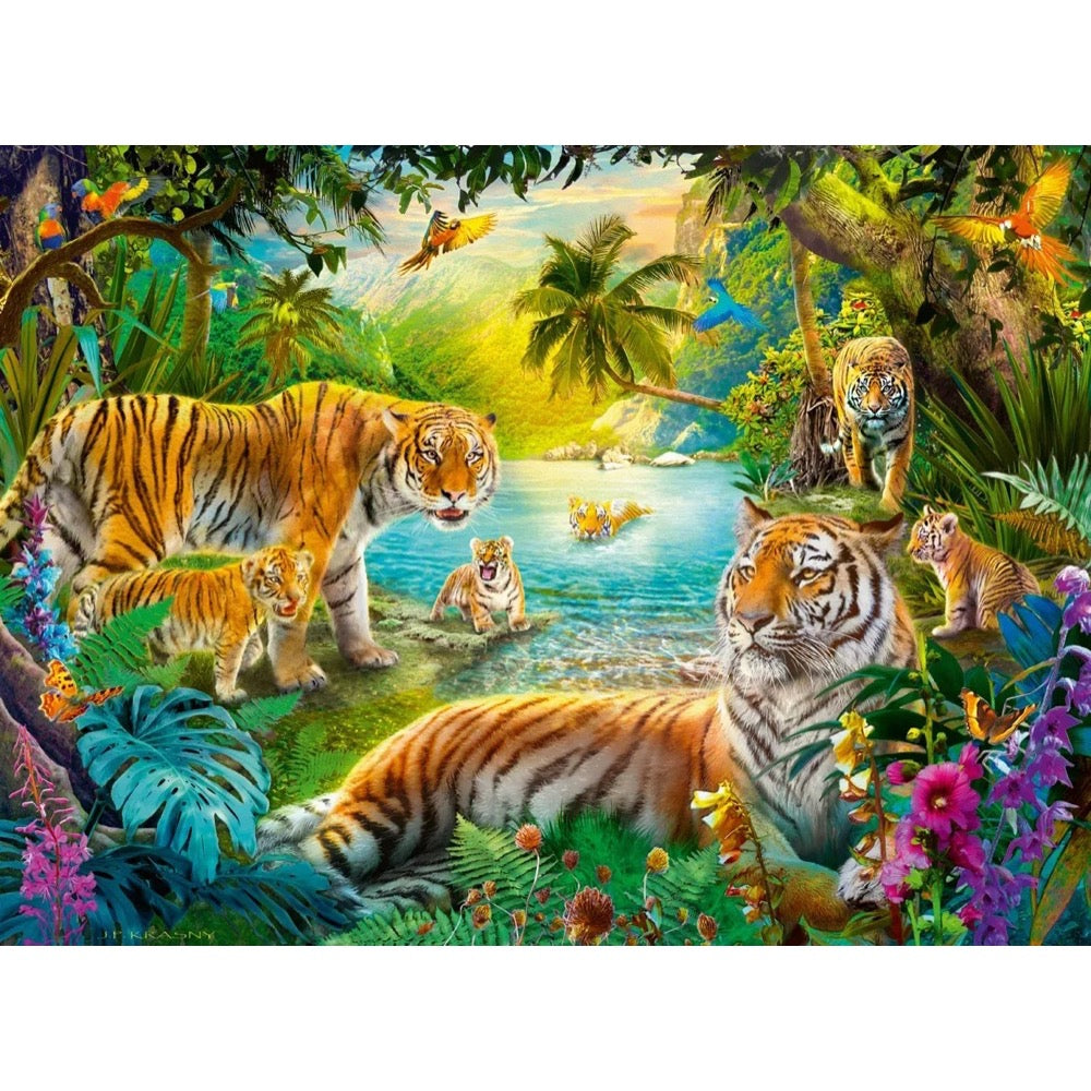 Ravensburger Tiger Family in the Oasis 500pc Jigsaw Puzzle