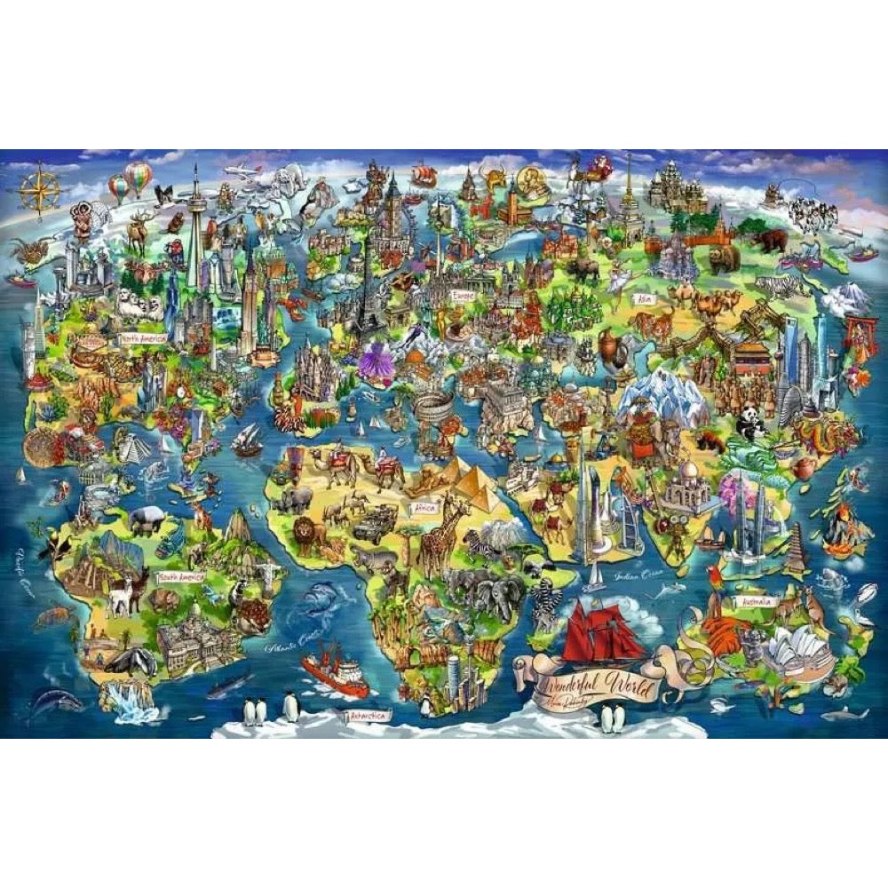 Ravensburger 01738-7 Illustrated World Map 5000pc Jigsaw Puzzle