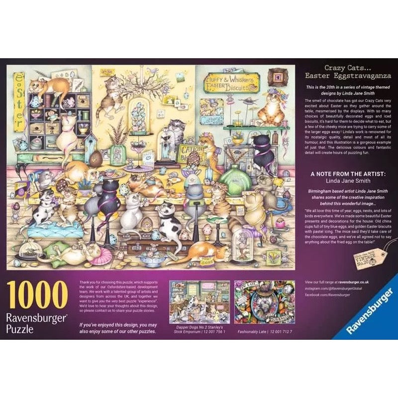 Ravensburger 01755-4 Crazy Cat's Easter Eggstravaganza 1000pc Jigsaw Puzzle