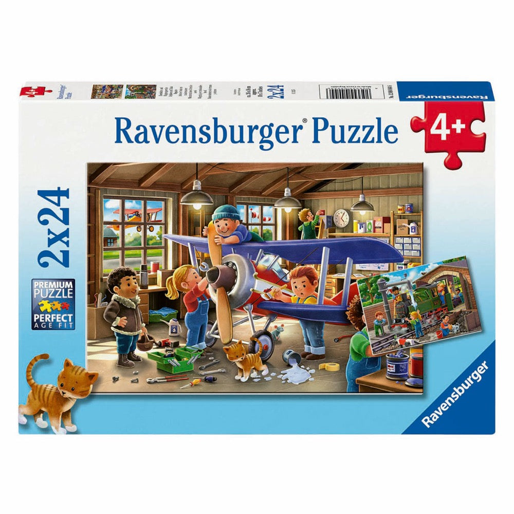 Ravensburger Airplane & Train Repairs 2x24pc Jigsaw Puzzle