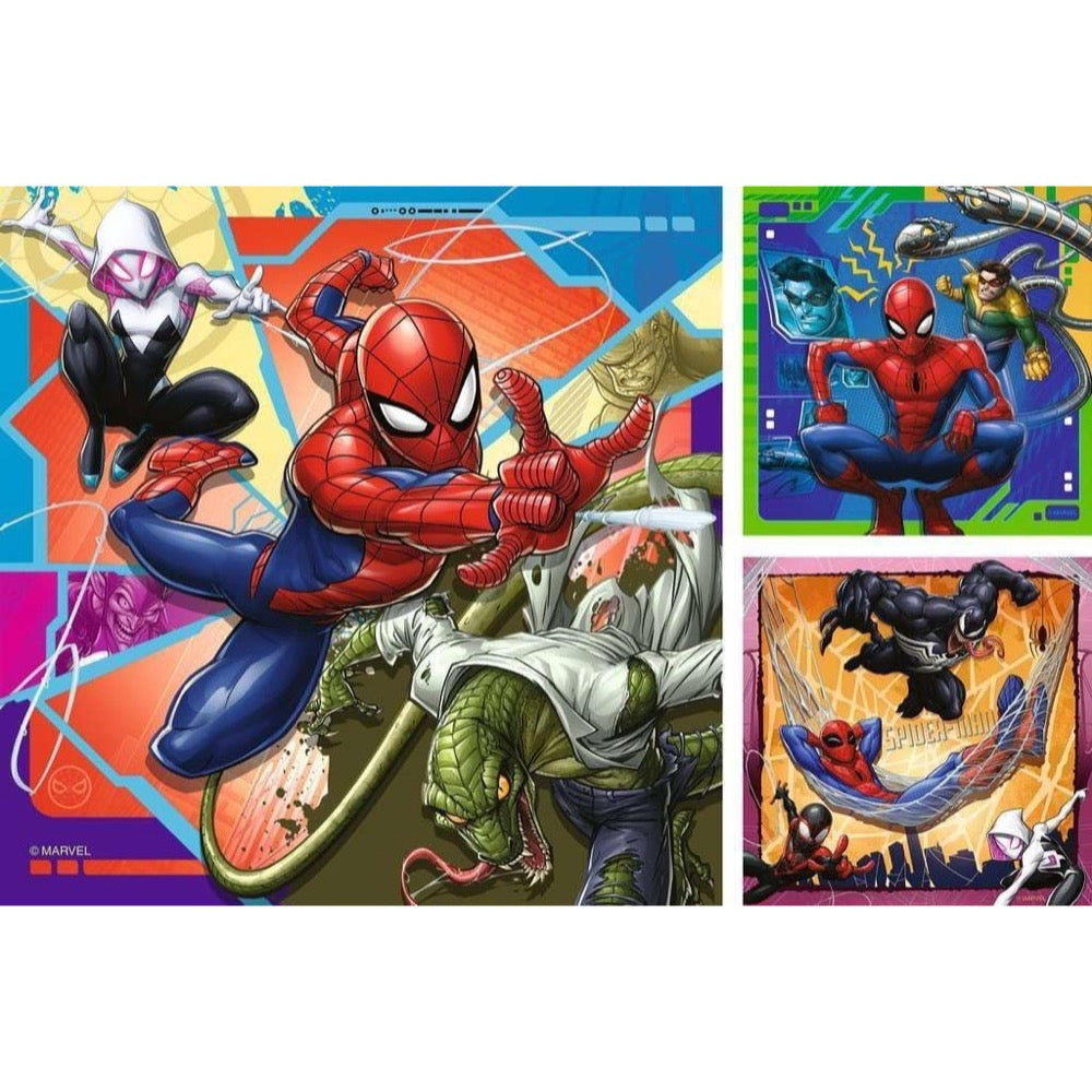 Ravensburger 04115-3 Marvel Spider-Man It's Web-Slinging Time! 3x49pc Jigsaw Puzzle